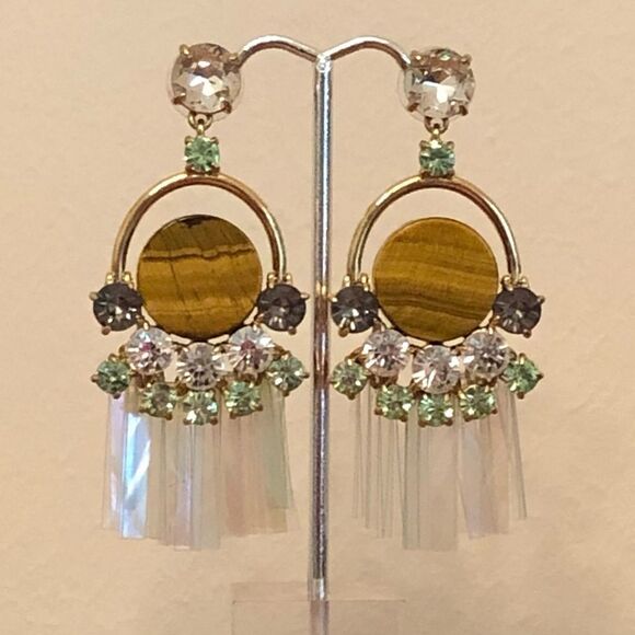 J. Crew Jewelry - J.Crew | Tiger’s Eye Statement Earrings | 3” Length